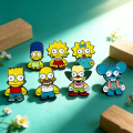 7pcs the Simpsons Enamel Pin Set - Homer J. Simpson Marge Bart Lisa Krusty the Clown - Comedy Animation Badges for Backpack. 