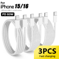 NNBILI 3PCS USB C To Type C Cable for IPhone 15 16 PD60W Fast Charging Wire for Data Cable Line 1M 1.5M 2M.