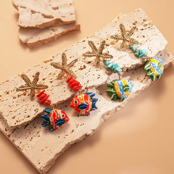 Colorful%20Fish%20Starfish%20Drop%20Earrings%20for%20Women%20Bohemian%20Ceramic%20Stone%20Earrings%20Cartoon%20Marine%20Life%20Series%20Party%20Ear%20Jewelry%20F%20-%20Image%205