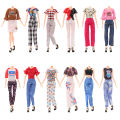 1Set Dollhouse Miniature Doll Dress / Short Skirt / Blouse Summer Wear Clothing For 30cm Dolls Fashion Clothes. 