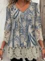 Plus Size Elegant Casual Woman T-Shirt Fashion Loose T-Shirt Woman Temperament Long sleeve T-Shirt Holiday Weekend.