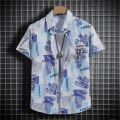 Beach Style Printed Shirts for Men - Short Sleeves Hawaiian Loose-Fit Casual Shirts. 