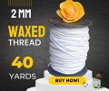 2mm White Wax-Coated Thread for Jewelry Making, Leather Craft, Bracelet, Necklace & DIY Craft Projects. 