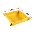 PU Leather Tray in 2 Sizes Jewelry Tray Glossy Leather Desk Organizer Leather Catchall Tray for Jewelry/Key/Coin/dice Etc..