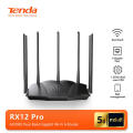 Tenda TX12 Pro V2.0 WiFi6 AX3000 Smart WiFi Router Dual Band Gigabit Wireless Internet High Gain Antennas. 