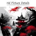3pcs Vintage Japanese Style Natural Landscape Wall Art Canvas Painting Oriental Black&Red Poster Prints Picture for Home Decor. 