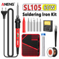 ANENG SL105 Digital Electric Soldering Iron kit Adjustable Temperature Welding Tool Portable Electrocautery Station 110V/220V. 