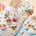 20-Pack Mixed Cat Dog Bear Bunny Ice Cream Resin Shoe Charms - Cute Animal & Food Clog Decor for Sandals & Beach Bags. 