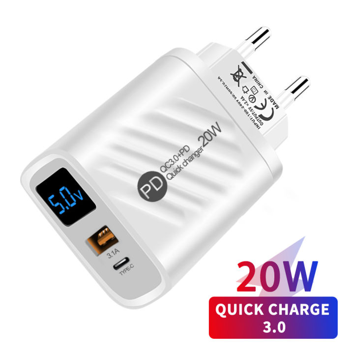 USB Charger 20W Fast Charging Mobile Phone Adapter For iPhone 14 Quick Charge 3.0 Wall USB Charger Adapter