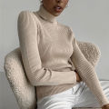 Basic Mock Neck Ribbed Sweaters for Women Cute Sexy Knitted Autumn Winter Warm Fitted Fashion Pullover Sweater. 