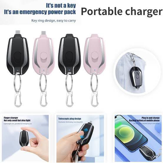 Portable Charger | Emergency power bank | Power bank | Portable keychain power bank|