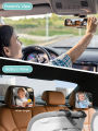 Car Mirrors for Baby Car Seat Shatterproof Mirrors Adjustable Rear-Facing Mirror for of Toddler Easy to Install on Cars Headrest.