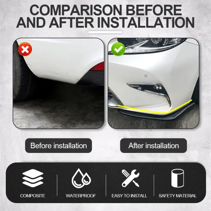 1%20Pair%20Universal%20Black/Car%20Carbon%20Fiber%20Screen%20Car%20Bumper%20Spoiler%20Front%20Lip%20Anti-Collision%20For%20BMW%20Mercedes-Benz%20Toyota%20Audi%20-%20Image%203