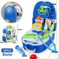 Cute Doctor Pretend Play Back Pack Series Toy Set - Blue. 
