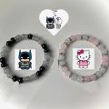 Trending beautiful and elegant high quality batman and hello kitty crystal beads Matching bracelet for friends and couples. 