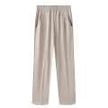 Summer Thin Breathable Elastic Pants 8XL Women's Solid Color High Waisted Loose Casual Pants Middle-aged Elastic straight leg.