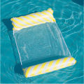 Foldable Striped Inflatable Lounge Chair, Suitable For Swimming Pool Parties And Beach Leisure Floating Beds With Net Backrest. 