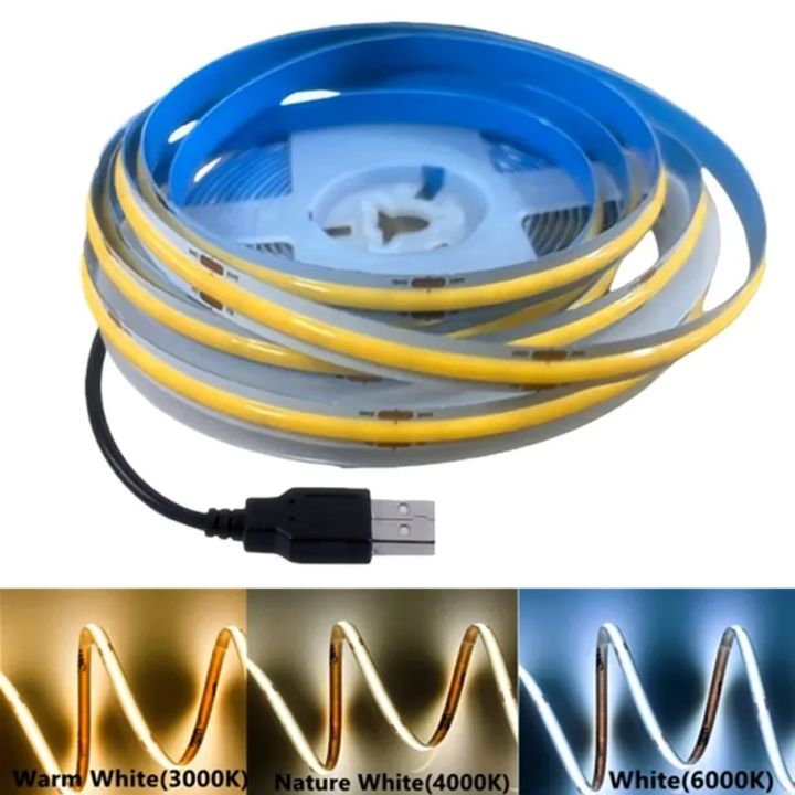 DC5V%20COB%20LED%20Light%20Strip%20With%20USB%20Power%20Supply%20Light%20320LED/m%20High-Density%20Flexible%20LED%20Lamp%203000K/4500K/6500K%20COB%20Light%20Strip%20-%20Image%202