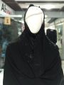 Black Dupatta Namaz Chadar  Wide Hijab For Women D Shape - Black Namaz Chadar - Black Hijab Chadar With Stones - Georgette Black Namaz Dupatta - Namaz Chaddar For Women - Women Black Chadar - Ladies Namaz Dupatta - D Shape Namaz Chaddar - Namaz Chaddar. 