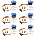 6pcs Sg90 9g Micro Servo Motor, Mini Servos Motor Kit Plastic Gear 180 Degree Servo for Rc Car Airplane Plane for Arduino. 