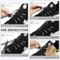 Round Elastic Shoelaces Suitable For Various Shoe Accessories No Tie Shoelace Fixed Stretching Locking Lazy laces 1 Pair. 