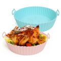 Air Fryer Silicone Basket Reusable Container Accessories Oven Tray Pizza Fried Chicken Baking Mold Protector Kitchen Tool. 