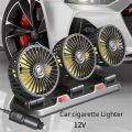 Car Fan 360° Adjustable 3 Head Air Fan Automotive Electric Fan USB/12V/24V Fan 2 Speeds Car Silent Fan For Home Desk Office&Car.