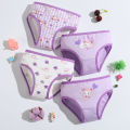 4-Piece Cute Girls Panties Premium Comfortable Cotton Baby Girls Briefs Aged 2-9 Pretty Kitty Pattern Children Underwear Bottoms. 