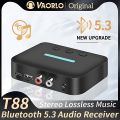 USB Bluetooth 5.3 Audio Receiver Adapter Wireless Stereo Music 3.5mm AUX R/L RCA Support U-Disk Playback For Desktop Speaker Amp. 