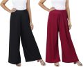 Multicolor Crepe Polister Palazzo for Women Side Poket Combo Pack of 2. 