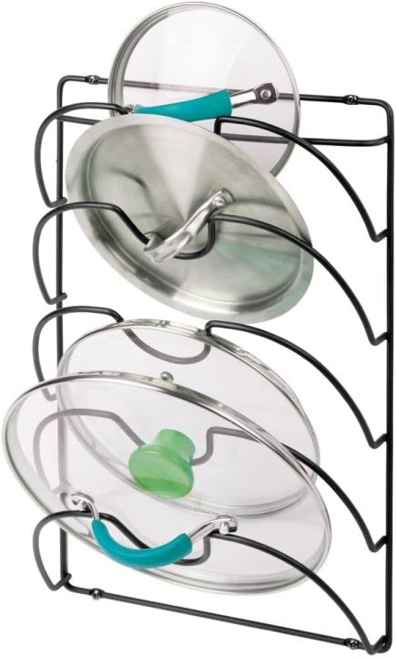 1%20pcs%20Metal%20Wire%20Pot%20and%20Pan%20Lid%20Rack%20Organizer%20for%20Kitchen%20Cabinet%20Doors%20or%20Wall%20Mount%20-%20Upright%20Storage%20Holder%20with%205%20Slots%20-%20Black%20-%20Image%205