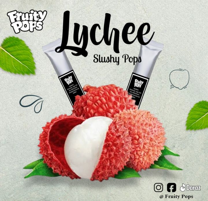 Ice Lollies Pouch Of 12 Lollies Single Flavour " LYCHEE " II Fruity Pops II Popsicles II Ice Candy II Freeze Ice Pops II