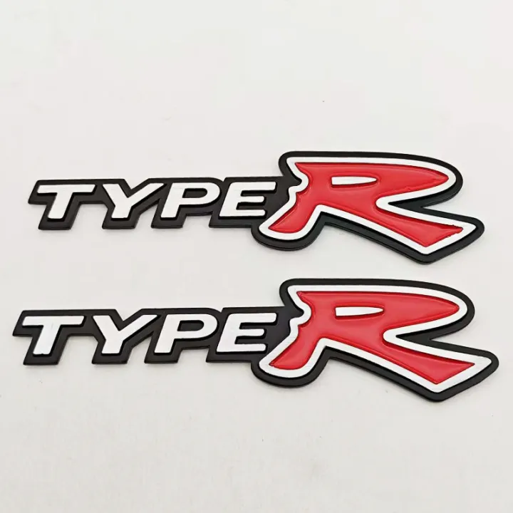 Type R Hard R Sticker 3D Metal Car Sticker Logo TypeR Badge Emblem For Honda CIVIC Type R FD2 ...