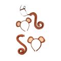 Animals Cosplay Costume Sets Monkey Ears Headband Plush Tail for Halloween. 