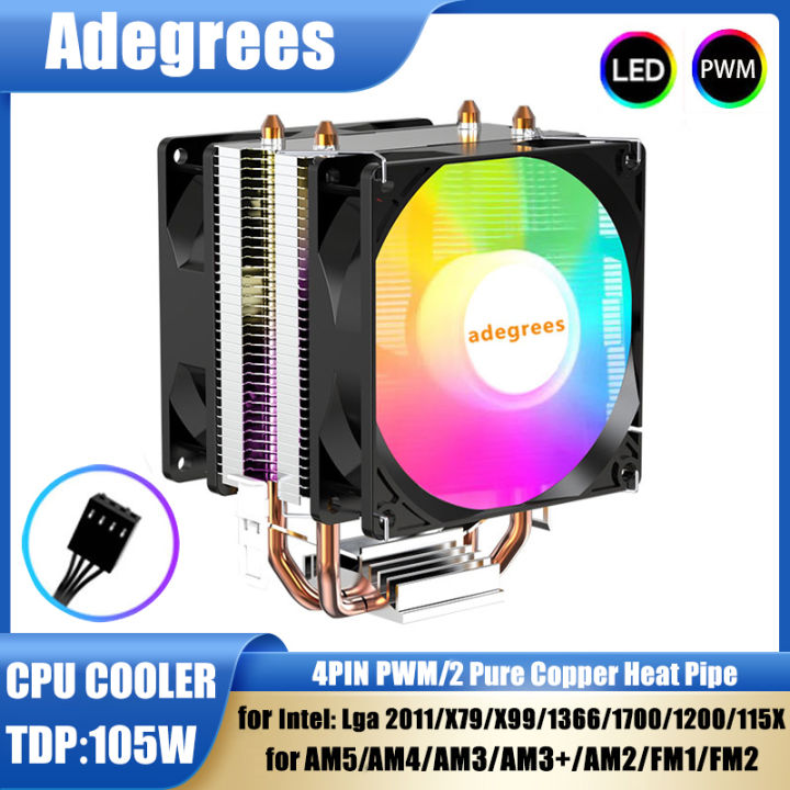 X99 RGB CPU Air-Cooled Cooler 3PIN/4PIN PC Processor Radiator For Intel ...