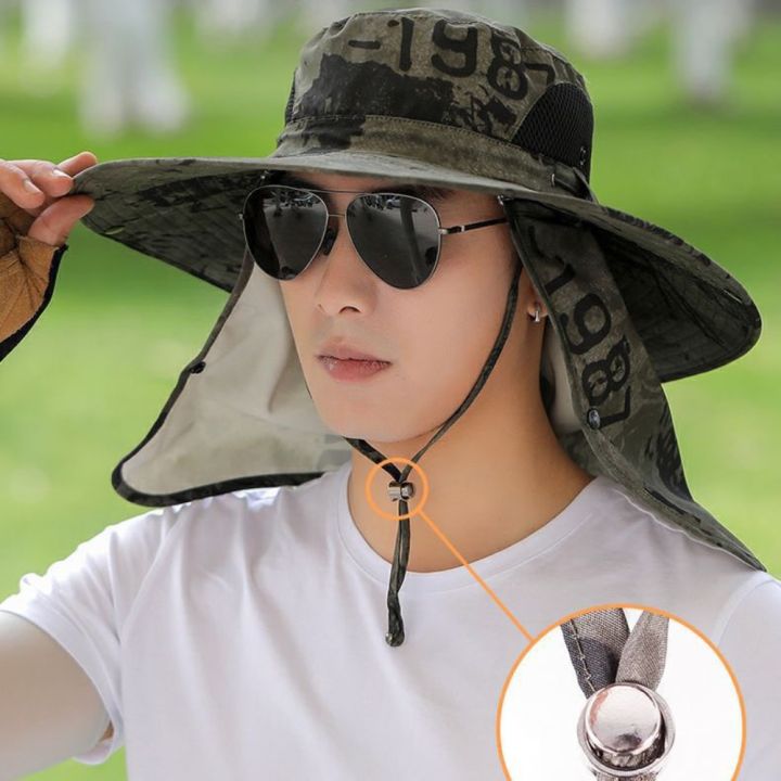 Anti-UV%20Wide%20Brim%20Sun%20Hat%20With%20Face%20Mask%20Adjustable%20Agricultural%20Work%20Hat%20Outing%20Hiking%20Fisherman%20Hat%20Breathable%20Beach%20Bucket%20-%20Image%202