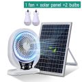 Solar Fan light Solar Powered AC DC Rechargeable Solar Fan with Solar Panel and LED Bulb light for Outdoor  LED Camping Lights. 