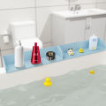One Piece Bathtub and Sink Splash Guard - Silicone Bathtub Splash Guard, Bathtub Tray Holder, Bathtub Splash Guard with 4 Suction Cups, Silicone Water Barrier.