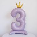 40Inch Light Purple Standing Crown Digital Balloon Foil Number Balloons 0-9 Girls Birthday Party Decor Number Ballons with Crown. 