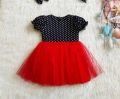 Red black Semi party frock for baby. 