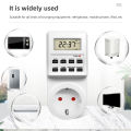 TM03 Digital Timer Switch Outlet Electronic Kitchen Timer Outlet 12/24 Hour Cycle Programmable Timer Outlet Time Setting. 