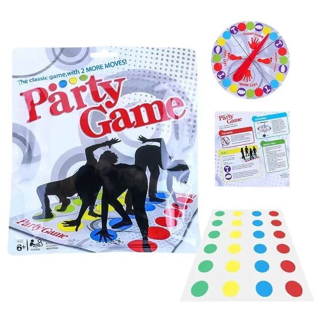 Twister Game Funny Twist Balance Game Classic Floor Game with Play Mat Party Games Twisting Game for Children from 6 Years Family Game for Indoor and Outdoor Use