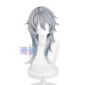 HSR Sunday Cosplay Wig 52cm Gray Blue Gradient Wig Cosplay Anime Cosplay Wigs Heat Resistant Synthetic Hair.