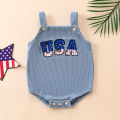 Summer neutral infants and toddlers neutral male and female infants independent corduroy independent day suspenders Romper. 