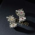 Exquisite Classic Series wire drawing craft Shiny Gardenia flower rings for women Copper plating Single Row crystal ring Jewelry. 