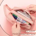 Large Capacity Pencil Cases Double Layer Simple Canvas Bags for Girls Back to School School Office Supplies Stationery. 