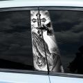 2 pcs Christian cross car sticker, car B-pillar waterproof trim covering scratches DIY door pillar sunscreen vinyl sticker. 