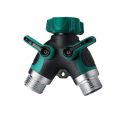 Y-Type Zinc Alloy Hose Splitter Double Way Joint One Split Two Faucet Diverter Garden Accessories Internal Thread Water-Diverter. 
