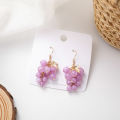 Sweet Summer Little Fresh Sweet Beaded Ear Hook Temperament Purple Grape Fruit Earrings Versatile Personality Ear Rings Women. 