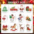 12pcs/Set DIY Diamond Painting Christmas Keychains Double Sided Crystal Rhinestones Key Chains Diamond Art Christmas Ornaments. 